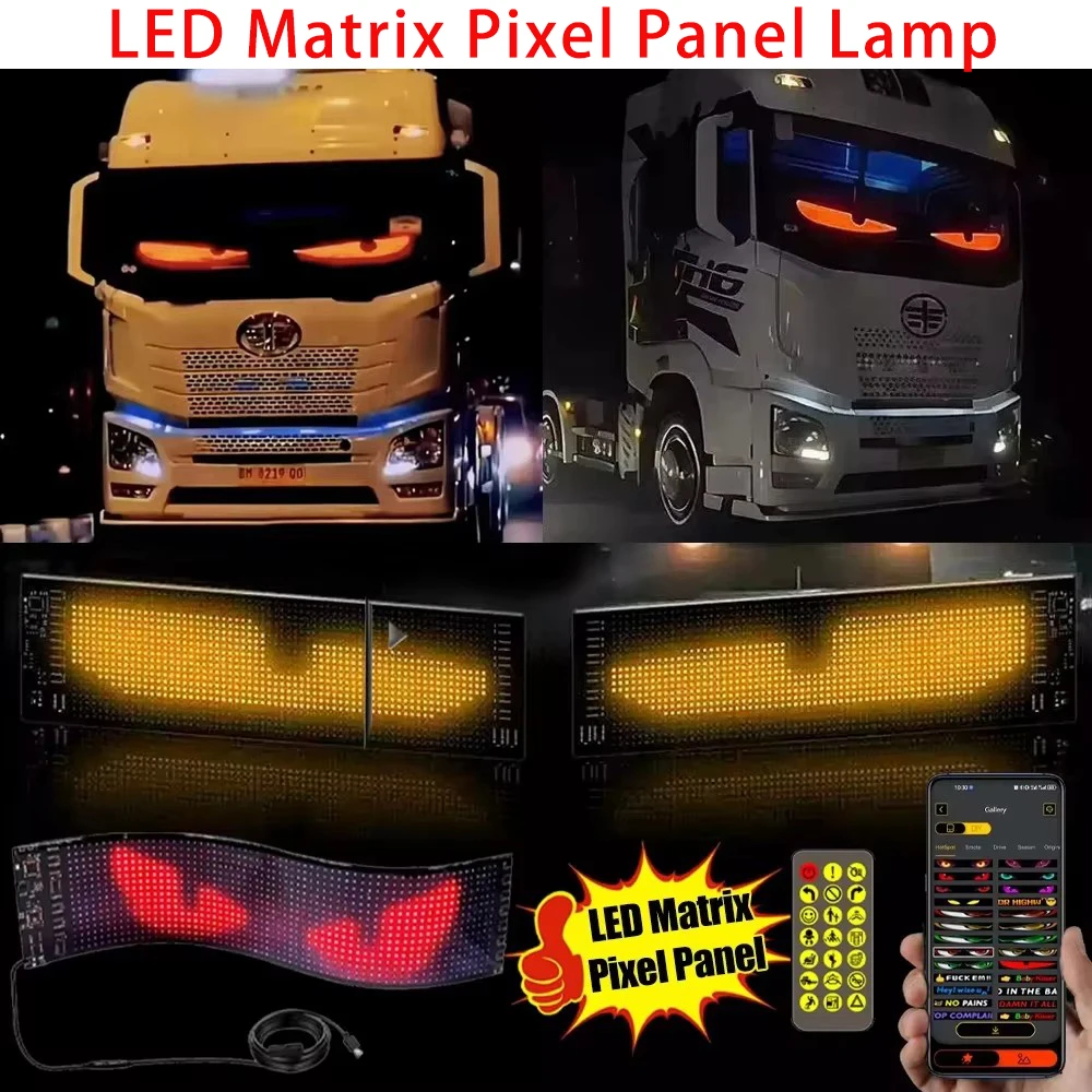 16cm X 96cm RGB Truck Eye Led Display Car Sign Animação, Led