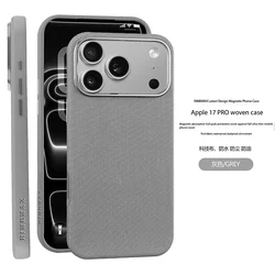 Premium Woven Magnetic Protective Phone Case with MagSafe Compatibility - iPhone 15 Plus (Titanium Gray)