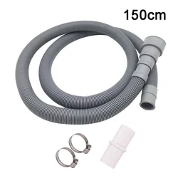 Universal Drain Hose Extension with Clamps - Adjustable Length for Washing Machines and Dishwashers (150CM)