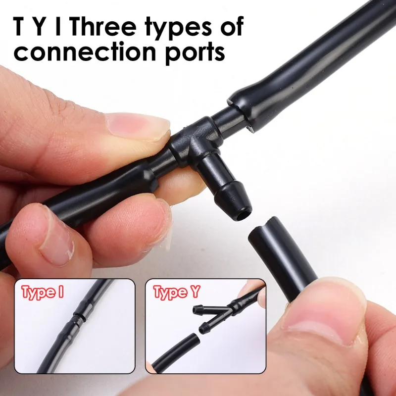 Hot Car Auto Windshield Washer Hose Wiper Blade Pipe Jet Spray Nozzle Water Fluid Tube Joiner Connector Replacement Kit 6
