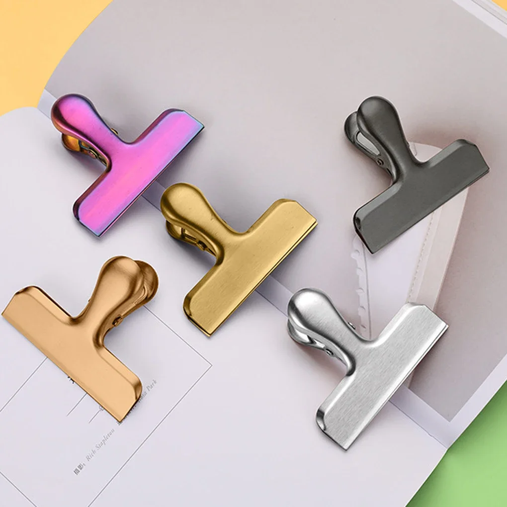 Description Picture 4 of itemStainless Steel Food Sealer Clip Dust-proof Storage Bag Sealing Document Receipt Ticket Clamp Packing for Home Kitchen