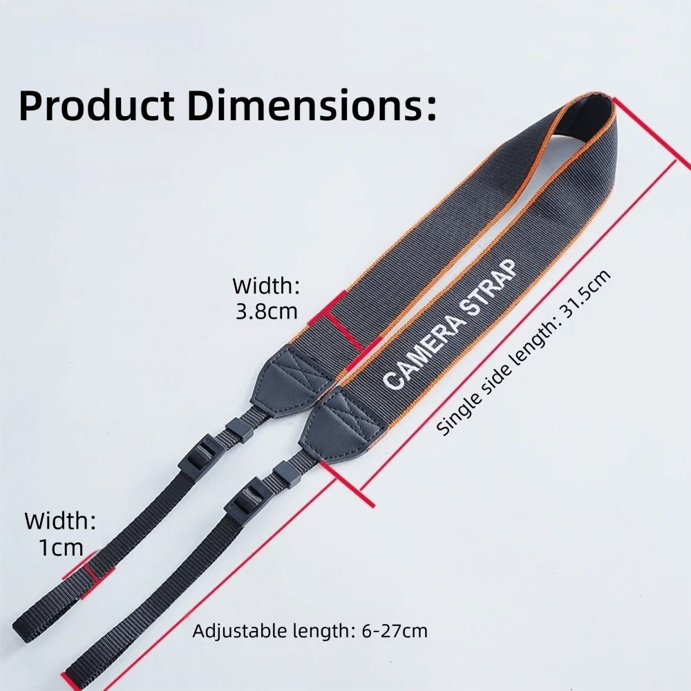 미끄럼 방지 가죽 카메라 숄더 스트랩 3.8cm 폭 조절 가능한 넥 스트랩 끈 캐논 G7x 니콘 후지필름 Zv-1용