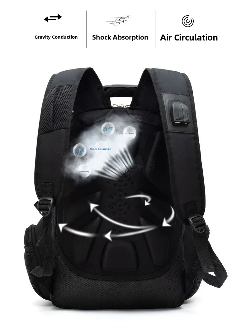 Men's Casual Travel Backpack Double Shoulder Waterproof Wear-resistant Laptop Bag Commuter Nylon Fabric British Style Backpack - 4