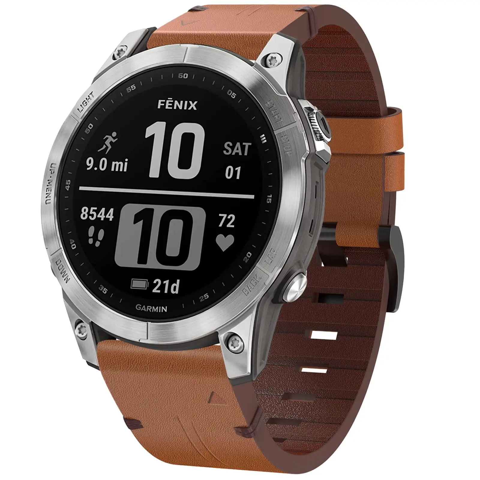 Band for Fenix 7 Sapphire Solar /6 Pro/ 5 Plus, 22 mm Quick Release Easy Fit Leather Strap for Garmin Approach S62/Forerunner 94