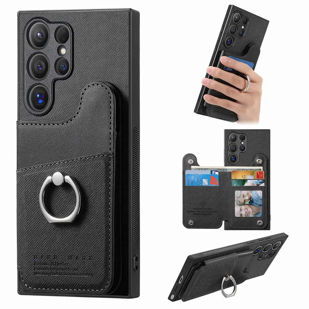 RFID-blocking Magnetic Wallet Phone Case with Card Holder Cover