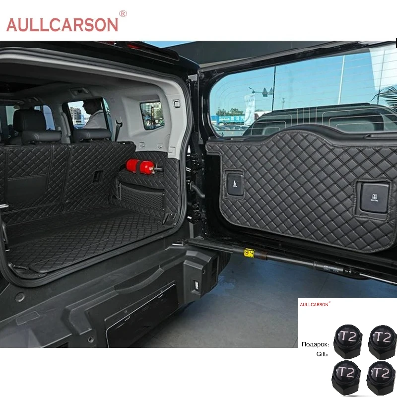 Tapis de Coffre en Cuir de Voiture pour Au-di Q2 2017-2021, sur Mesure ImperméAble Bac de Coffre, AntidéRapant Plateau ArrièRe du Coffre Protection Accessoires,E/Black-Red