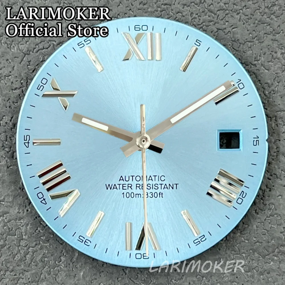 LARIMOKER 29 mm römisches Randzeichen Sunberst Datum Zifferblatt mit grünen Leuchtzeigern, geeignet für Mingzhu/PT5000 Uhrenzubehör – Detail 8