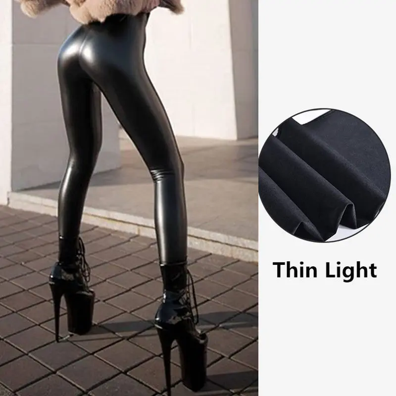 Sexy PU Patent Leather Pants Shiny Leather Pencil Pants Women Black Latex  Girls Slim Skinny Trousers Female Soft Warm Legging T200113 From Xue03,  $29.51