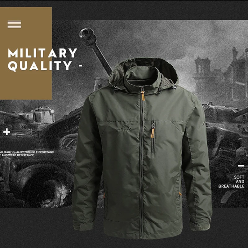 Waterproof Hiking Jackets Winter Camping Fishing Jackets For Men Waterproof Softshell Jackets Outdoor Windbreaker Tactical Hiking Coat Hunting Clothes 5XL
