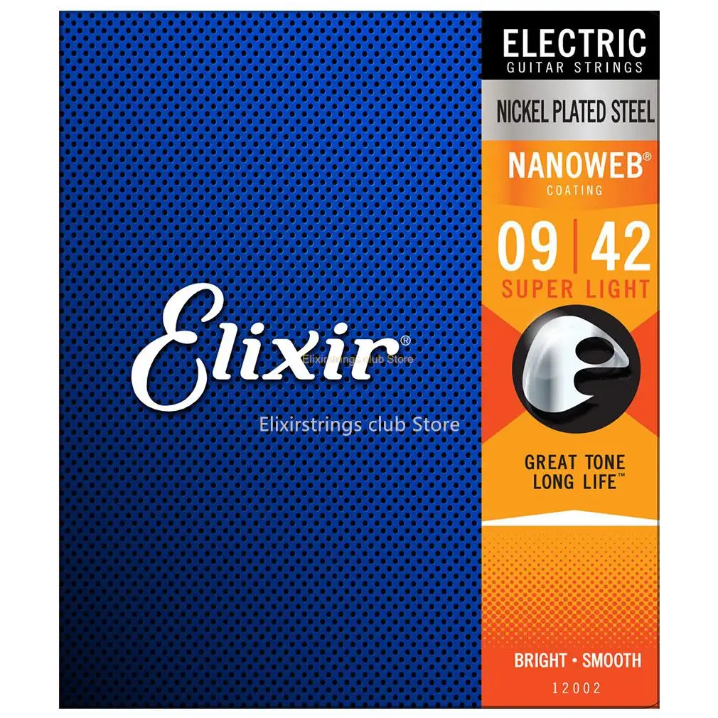 Elixir Electric Guitar Strings 12002 Nanoweb Antirust Plated Nickel