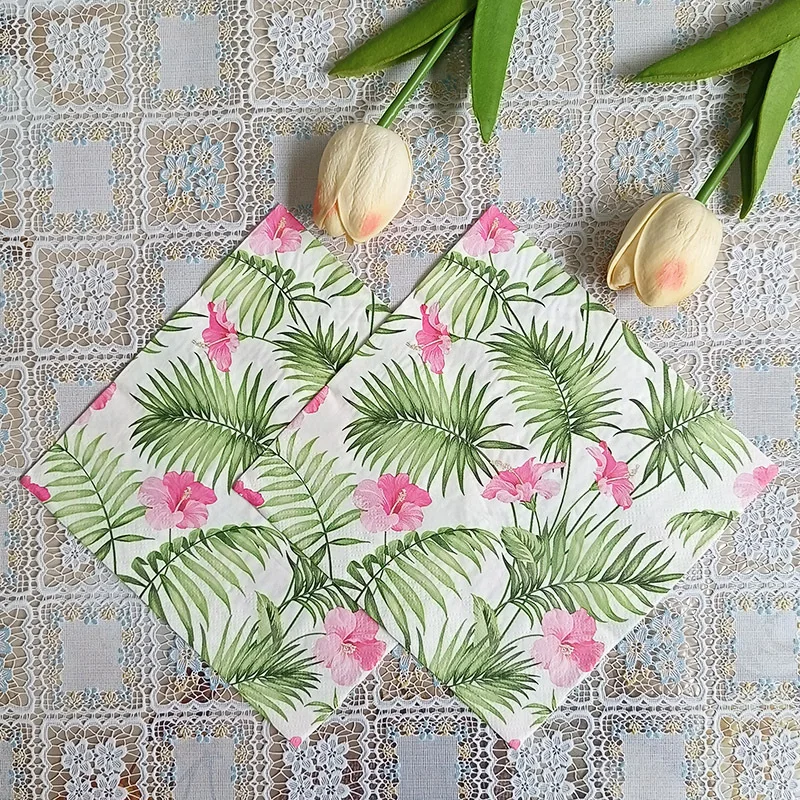 10/20pcs 33cm 2-Ply Printed Facial Tissue Paper Picnic Birthday Party Wedding Confessions Tissue Full Floral Napkins Decoupage