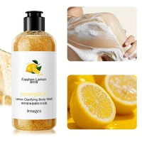 300ml Lemon Scrub Shower Gel, Alcohol-Free, Non-Greasy, Formaldehyde-Free, Rich in Citric Acid, Vitamin E, and Hyaluronic Acid, Suitable for All Light Beige Skin Tones, with a Refreshing Scent, Has Moisturizing, Nourishing, and Oil-Controlling Properties It Can Be Used All Year Round, and It Lasts to Release a Fresh Scent. after Washing, the Skin Feels Comfortable and Not Tight. Suitable for All Kinds of Skin, Such as Dry and Oily Skin, and Is a Good Bathing Product for Both Men and Women. 3