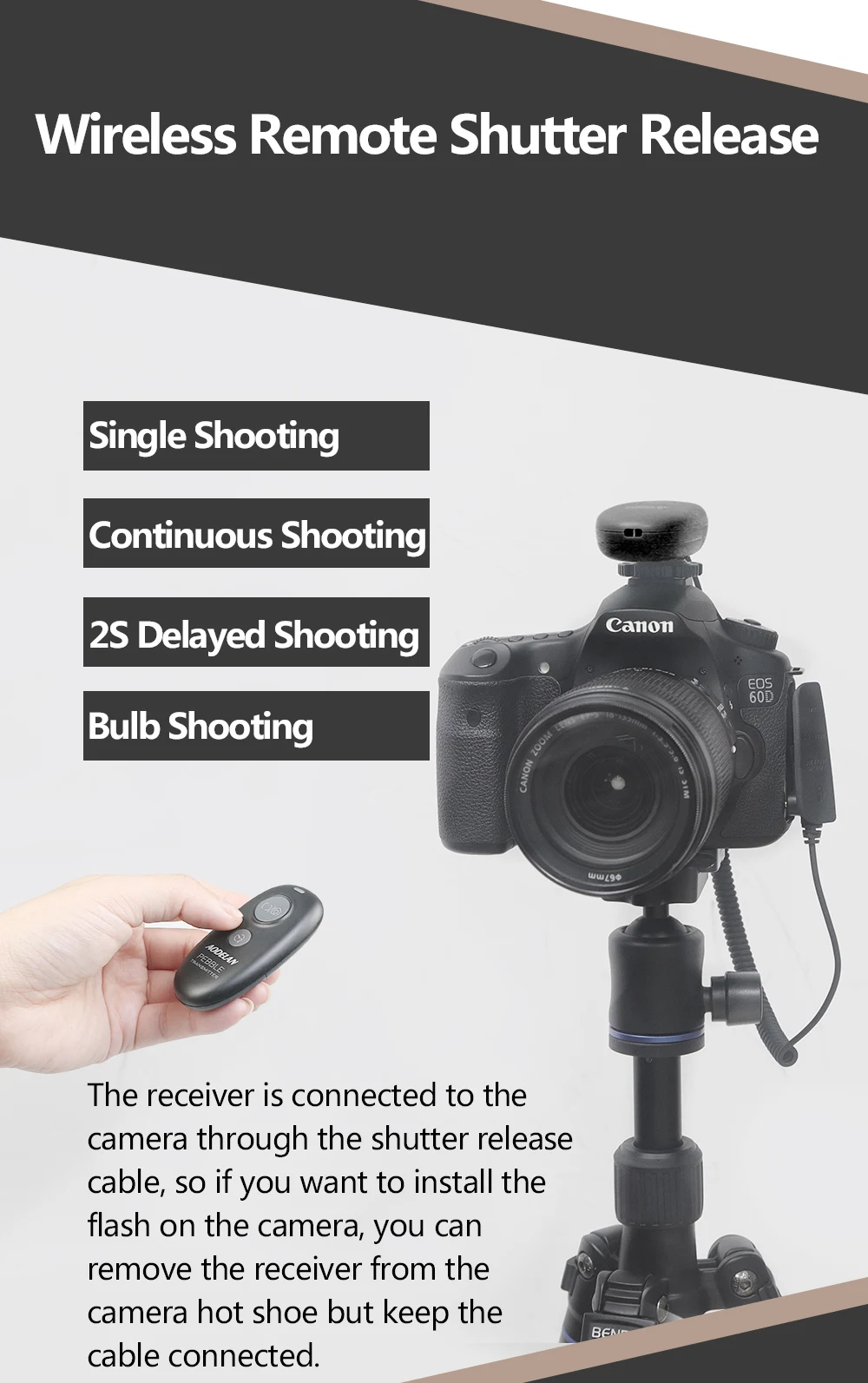 Description Picture 5 of itemWireless Camera Remote Control Shutter Release For Nikon Z5 Z7II Z6II D90 Df D780 D7500 D750 D7200 D7100 D7000 P1000 P7800 P7700