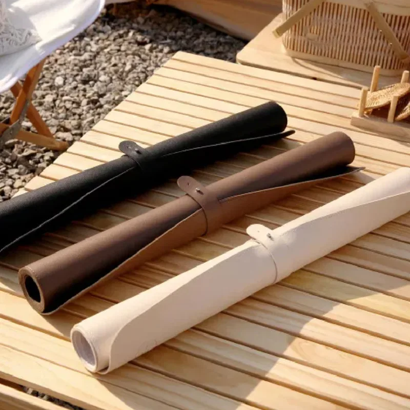 Table Mat Camping Wood Roll Table Leather Thicken Waterproof Heat-Resistant 3
