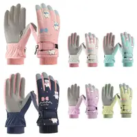 Thick Warm Children Ski Gloves Windproof Snow Snowboard Sports Mittens Non-slip Touch Screen Kids Cycling Gloves Kids Boys Girls 1