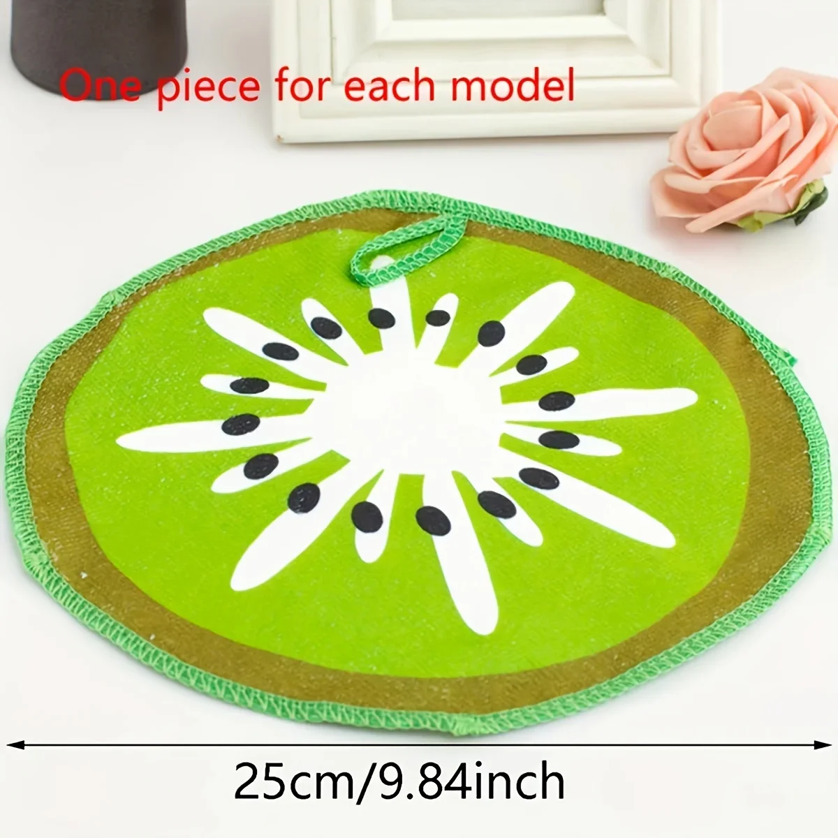 4/8/12pcs-Fruit patterned hand towel, bathroom absorbent soft towel with hanging ring, bathroom supplies