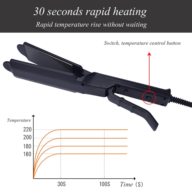 Portable Ceramic Tourmaline Ionic Flat Iron Hair Straighten Four-gear Temperature Setting Steam Hair Straightener Hair Crimper 6
