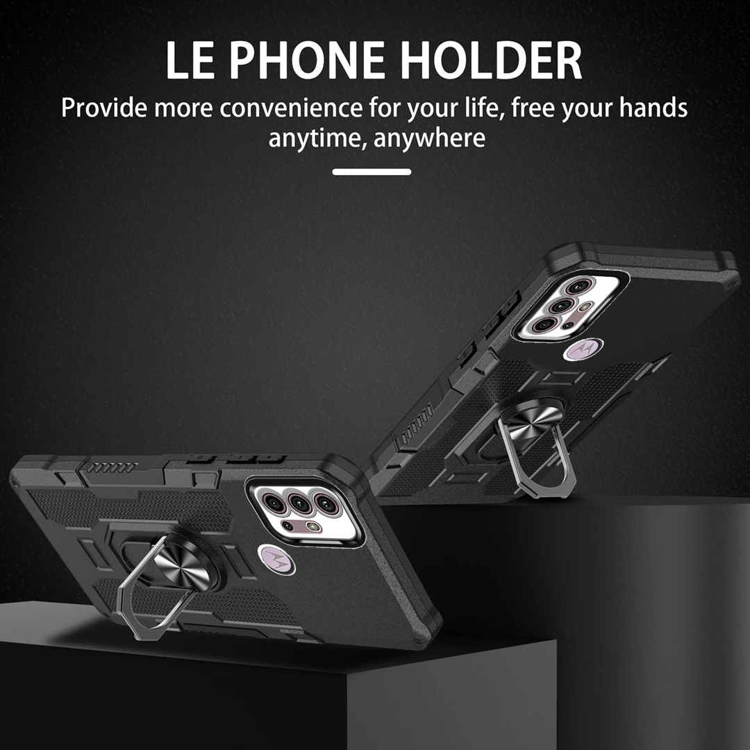 Shockproof Armor Phone Case with Camera Protection and Ring Cover