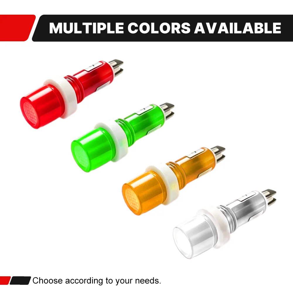 5개입 FILN 10mm 방수 LED 표시등 12V 24V 110V 220V IP67 신호등 자동차, 선박, 가전제품 스위치 패널용