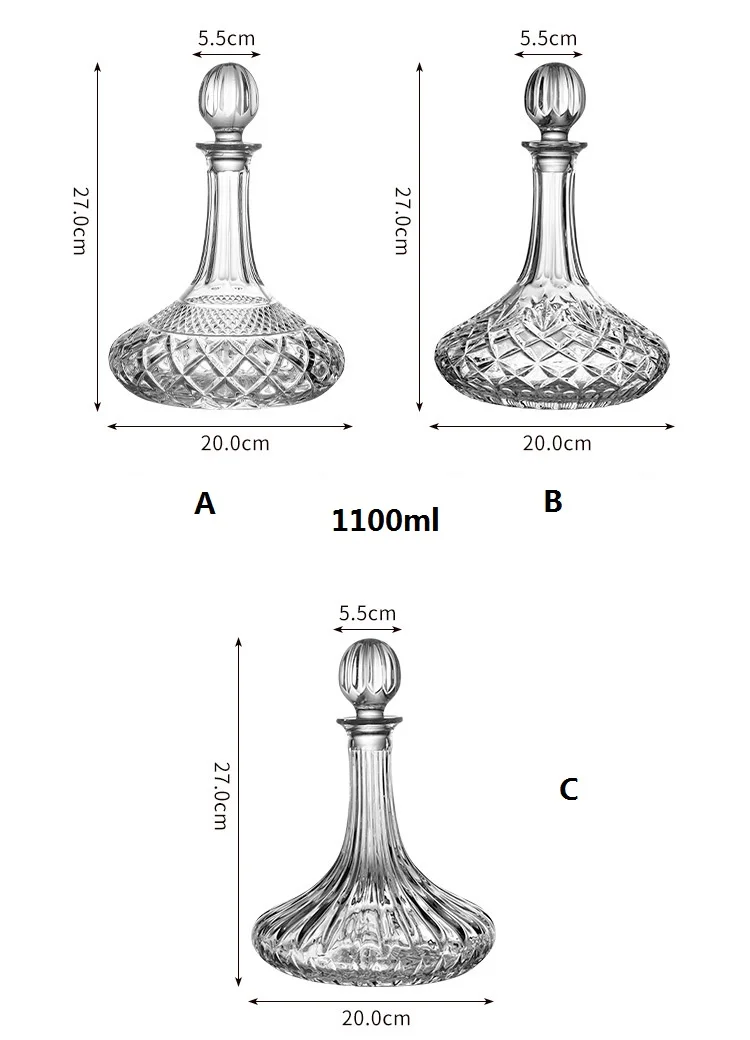 Description Picture 6 of itemHammer-patterned Crystal Glass Wine Decanter, Creative Red Wine Separator, High-grade Whisky Decanter, 1100ml