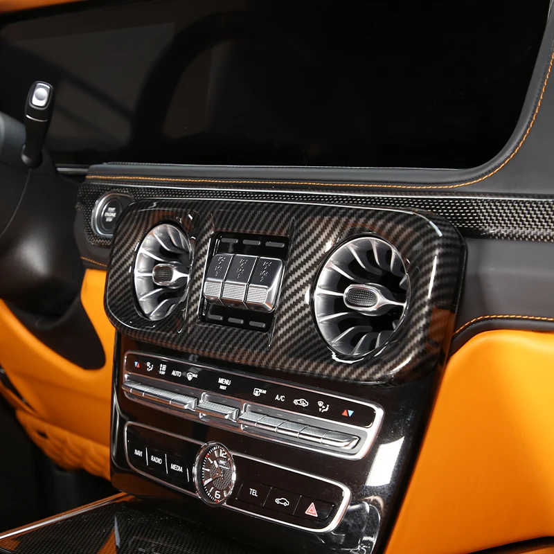 For Mercedes-Benz G-Class W464 2019-2022 ABS Carbon Fiber Interior Kit Dashboard Console Gear Shift Panel Cover Trim Stickers