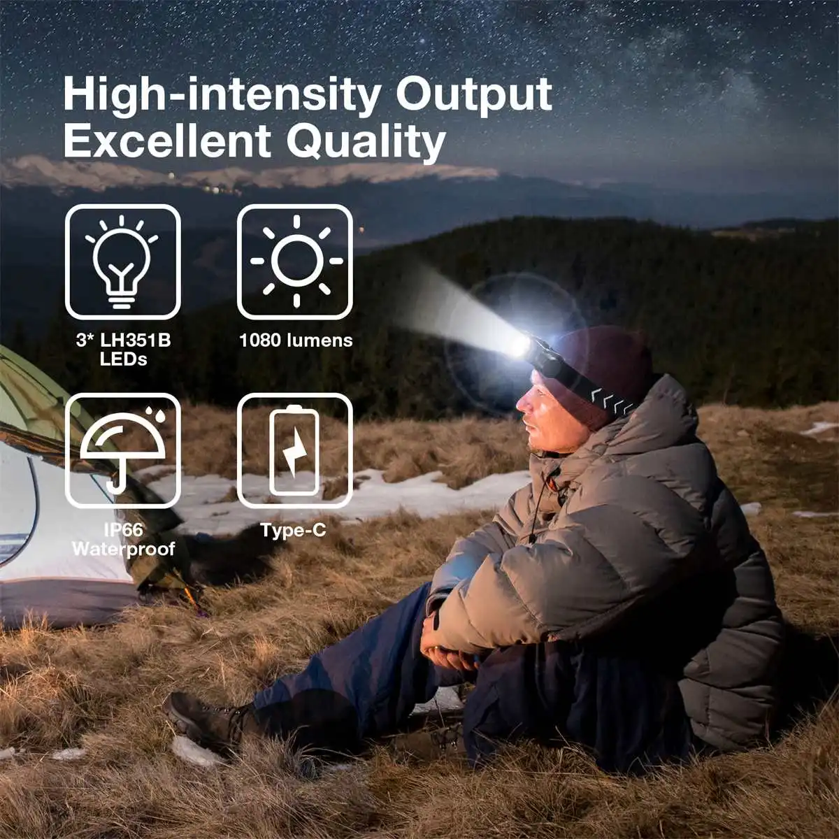 Astrolux HS03 3 * LH351B LED 工, USB-C  18650 ͸, IP66 , ߿ܿ 180  ȸ Ʈ, 1080LM