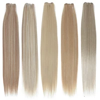 Tissage en lot synthétique lisse en Fiber de haute température, 32 pouces, 200g, ombré, blond, brun, gris, 27/613, reflets M618 1