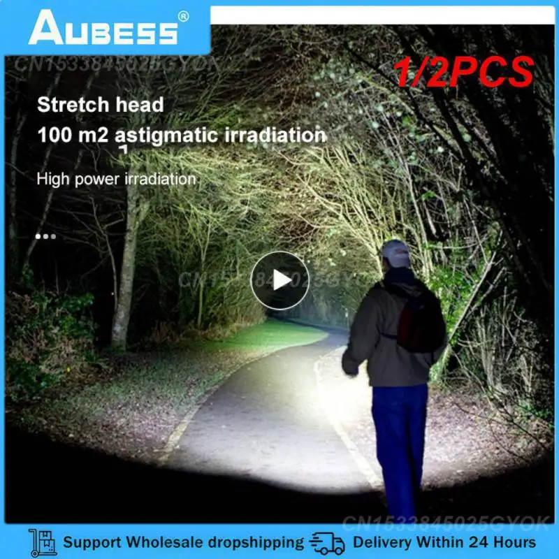 

1/2 шт., светодиодный мини-фонарик с зарядкой от USB