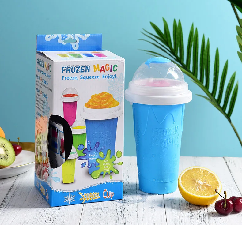 Slushy Maker Cup Tik Tok Stuff Slushie Maker Cup Slushie Ice Cream Maker  Machine Frozen Magic Double Layers Slushie Squeeze Cup 