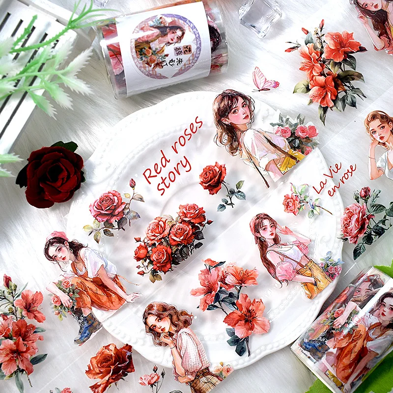 

1pcs DIY Decoration Adhesive Tapes Kawaii girls Flower Japanese paper Washi Tapes Masking Tapes stickers 2m