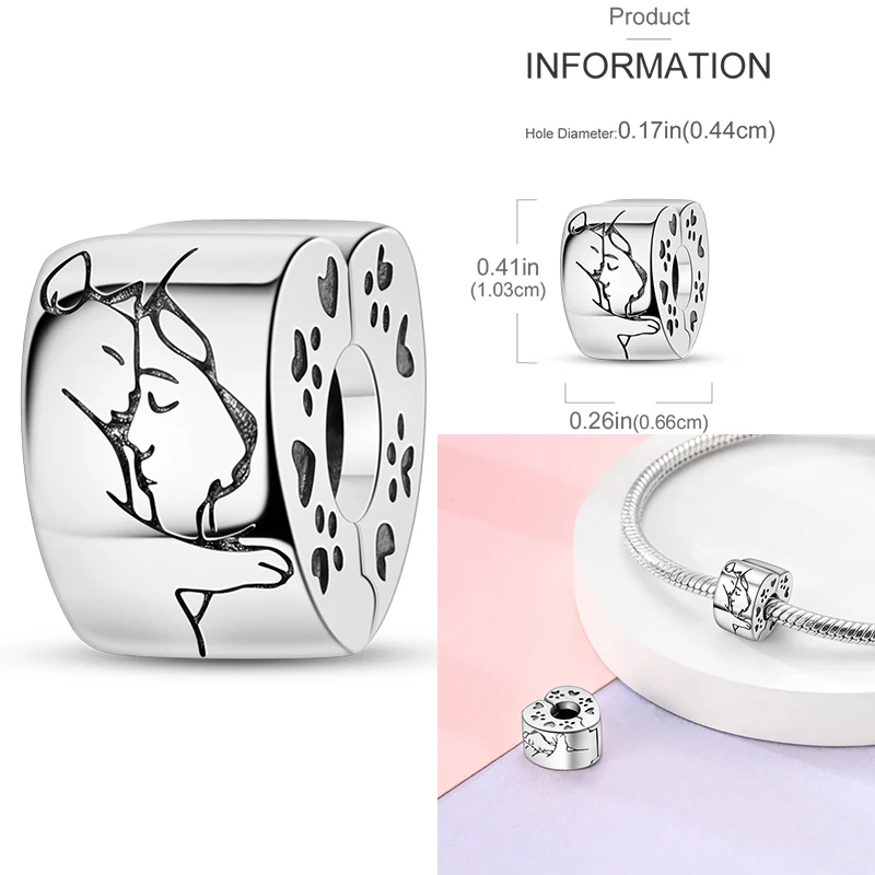 925 Sterling Silver Heart Shaped Charm Beads Butterfly Flower Pendant Fit DIY Bracelets Jewelry Making