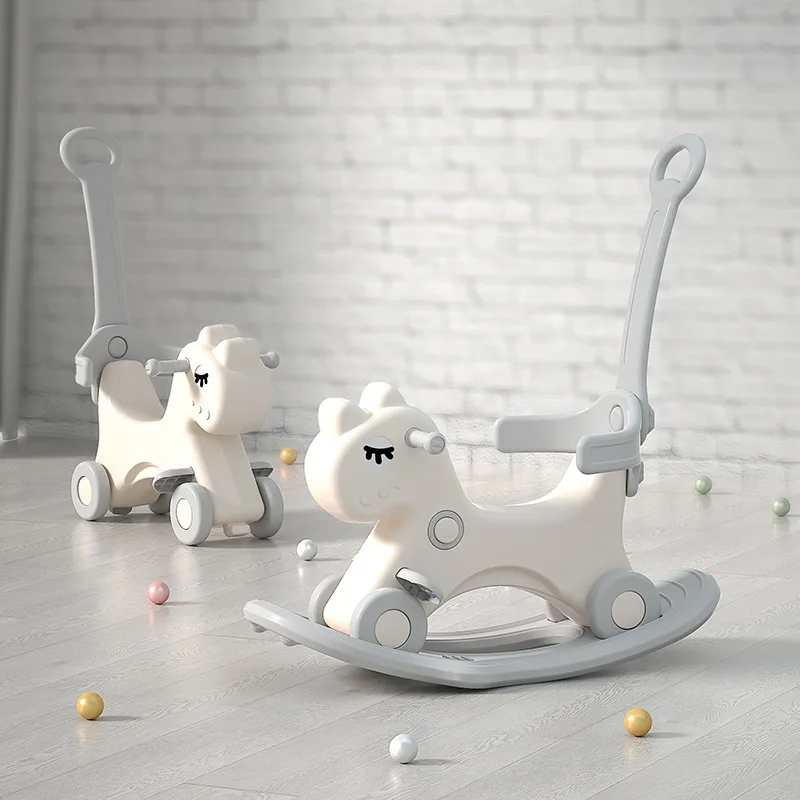 LazyChild Three-in-one Rocking Horse Baby Trojan Horse Toy Children's Rocking Baby Household Multi-function