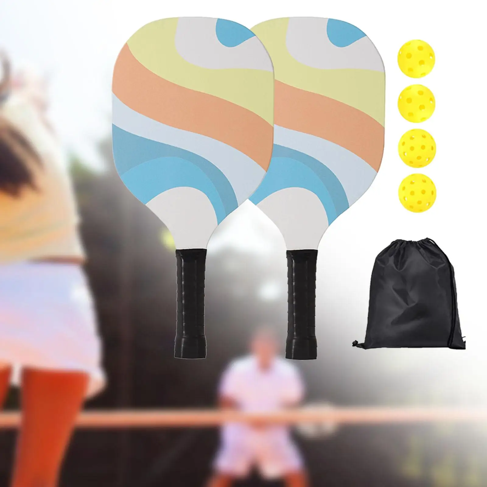 

Pickleball Racket Set with 2 Rackets 4 Pickleballs for Indoor