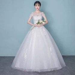 Wedding Dress New Bride Ball Gowns Plus Size Lace Up Wedding Dresses Embroidery Dresses Vestidos De Novia