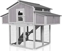 Unique Folding Design for Easy to Set Up - Chicken House for Outdoor with Two Nesting Box, Leakproof Pull-on Tray, and UV 1