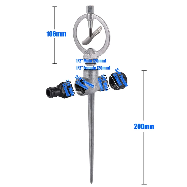Kerti Gyep Forgó Sprinkler 1/2 "Férfi Szál Szórási Fúvóka 360 Fokos Automatikus Öntözés - Image 2