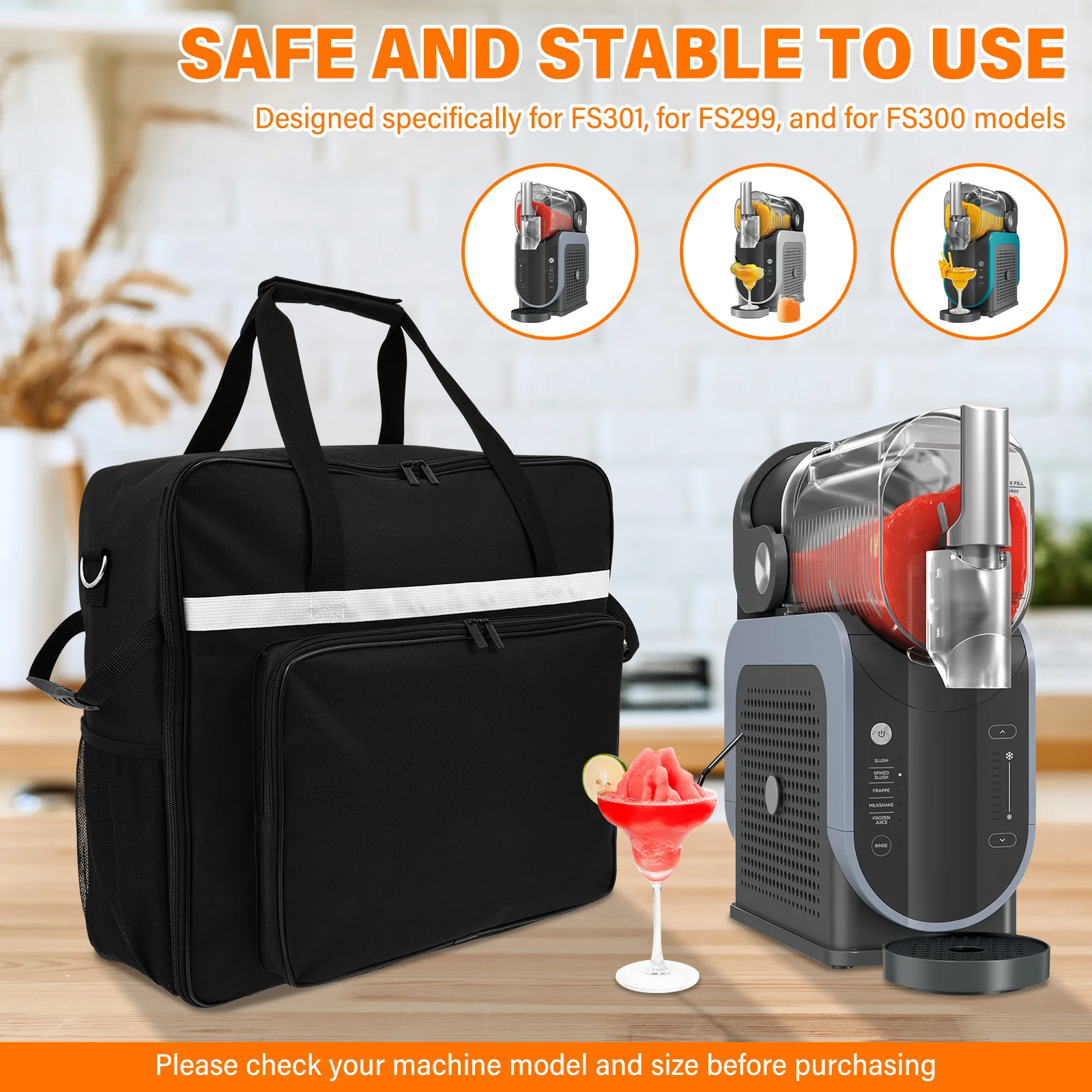 Slushie Machine Bag Oxford Cloth Waterproof Carrying Bag with Shoulder Strap and Pockets Fruit and Vegetable Mixer Dust Cover