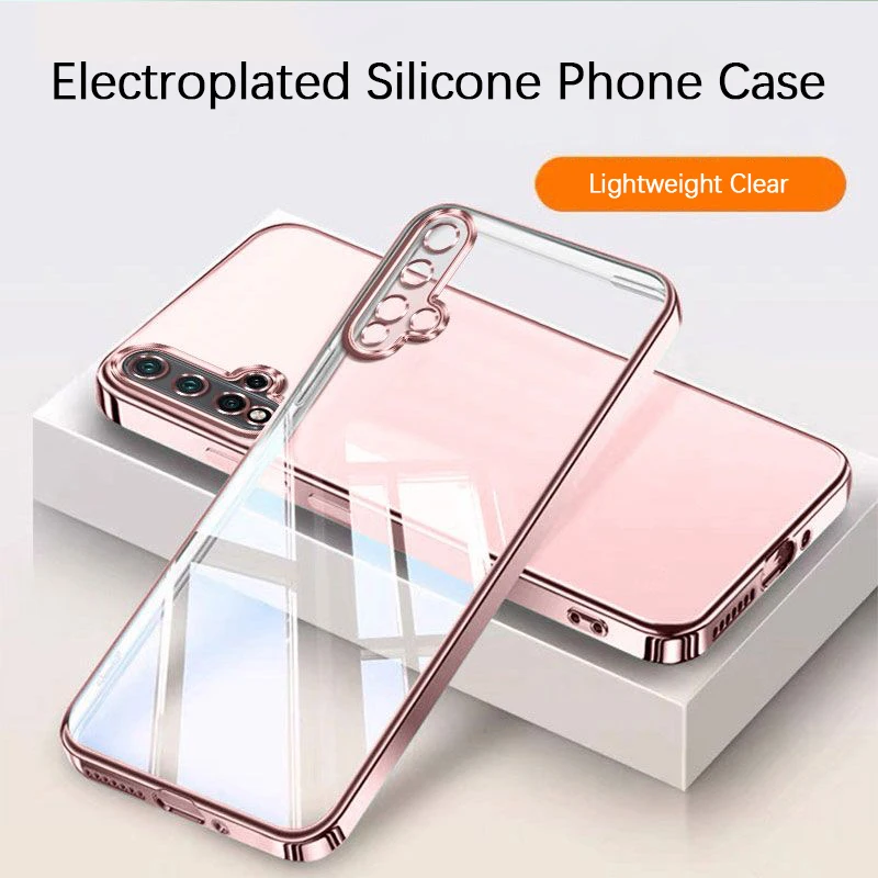 Luxury Soft Silicone Shockproof Back Cover with Plating Finish