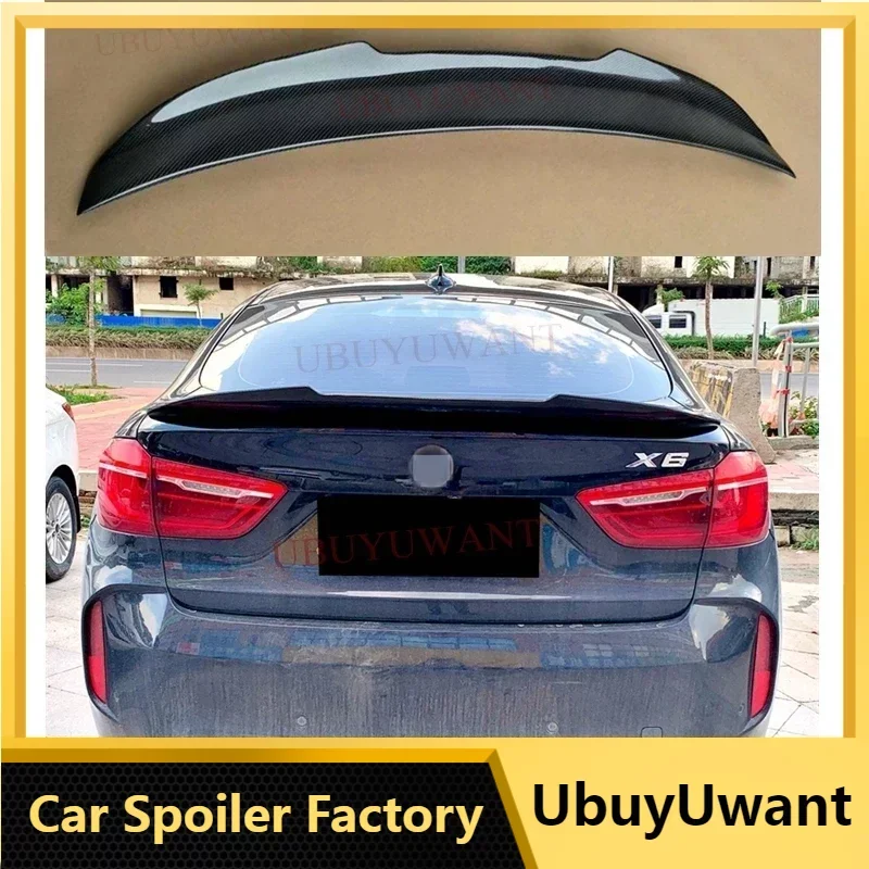 

Rear Spoiler For BMW X6 X Series F16 2015-2019 High Quality Carbon Fiber / FRP Material Tail Trunk Wing Boot Lip Spoiler Molding