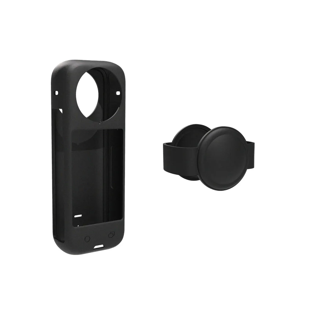 렌즈 캡이 있는 전체 보호 커버, 실리콘 커버 케이스, 스크래치 방지, 모든 라운드 보호 보호대 슬리브 커버, Insta360 X4