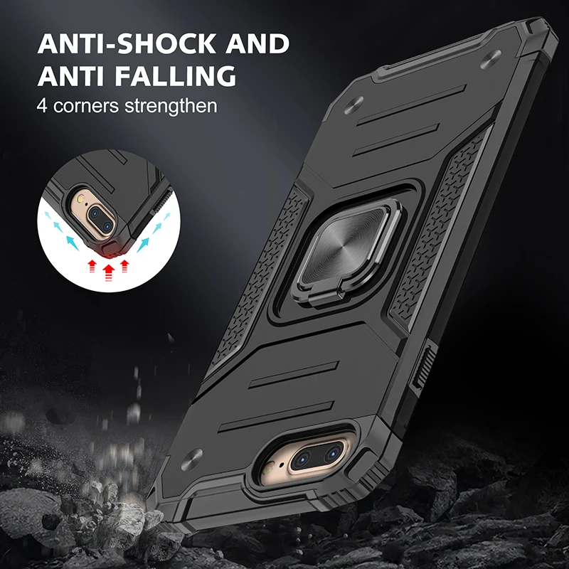 Magnetic Metal Ring Stand Holder Phone Case Cover For iPhone 11 12 13 14 Pro Max Xs XR X 8 7 6 6s Plus SE 2022 Coque Fundas Capa 13 cases