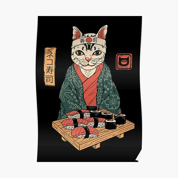 

Постер для суши-бара Neko, Забавный художественный декор, Настенная роспись для дома, картина для комнаты, винтажная живопись, печать, Современное украшение без рамки