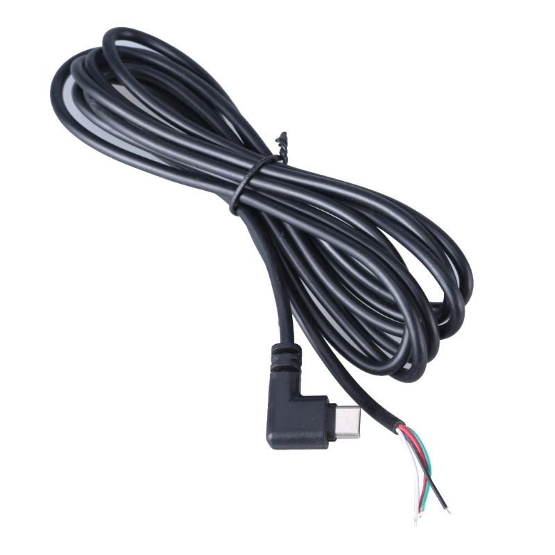 Right-Angle USB-C to Bare Wire Power Cord Extension Cable