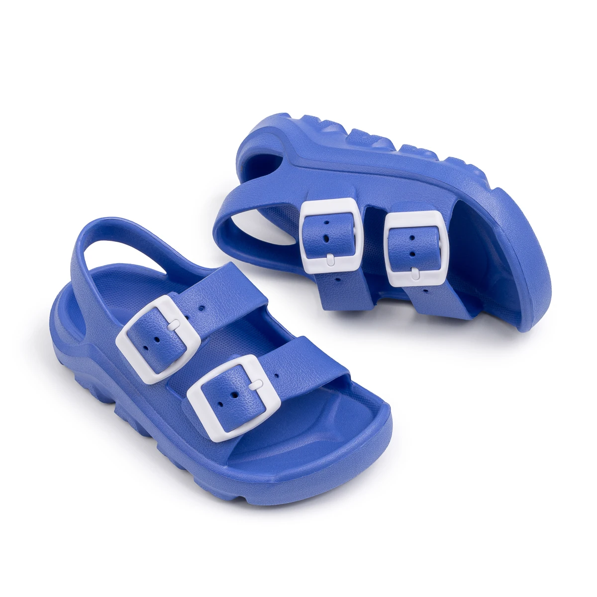 Jungen & Mädchen Doppelschnallen-EVA-Sandalen Kleinkinder Verstellbarer Rückenriemen Dicke Sohle Sommer-Strandschuhe – Detail 21