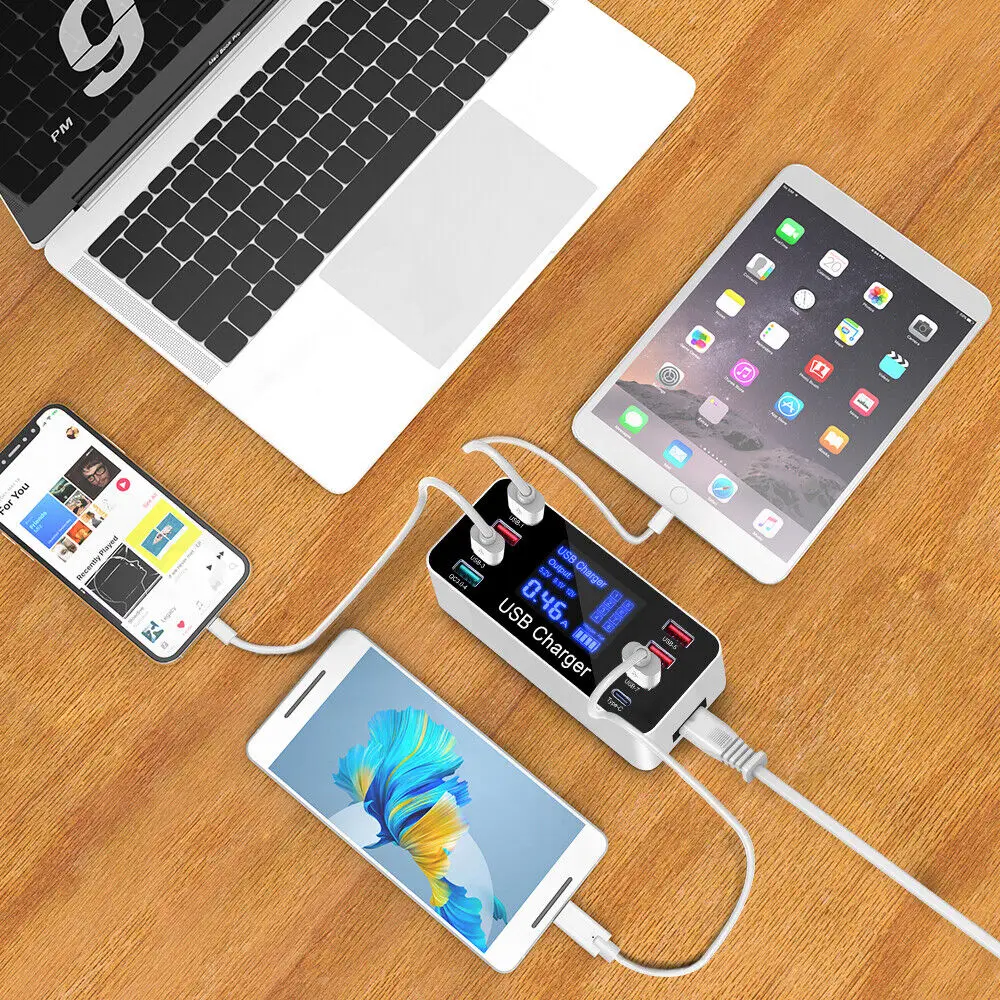 Multi Usb Portas Fast Desktop Hub Carregador de Parede Carga Carga Rápida 3.0 - Imagem 3