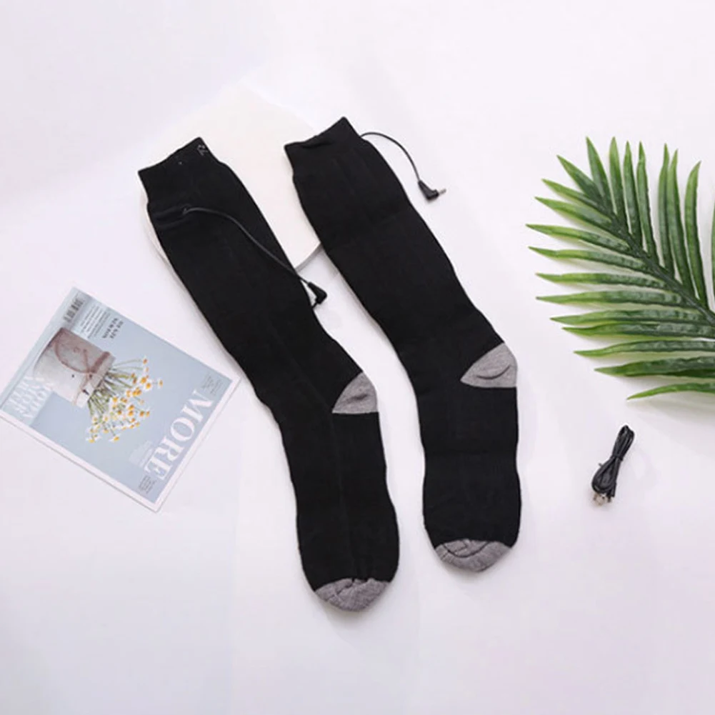 Electric Heated Socks Rechargeable Skiing Sock Breathable Outdoor Sport Socks Warm Cotton Socks for Fishing Cycling Hunting