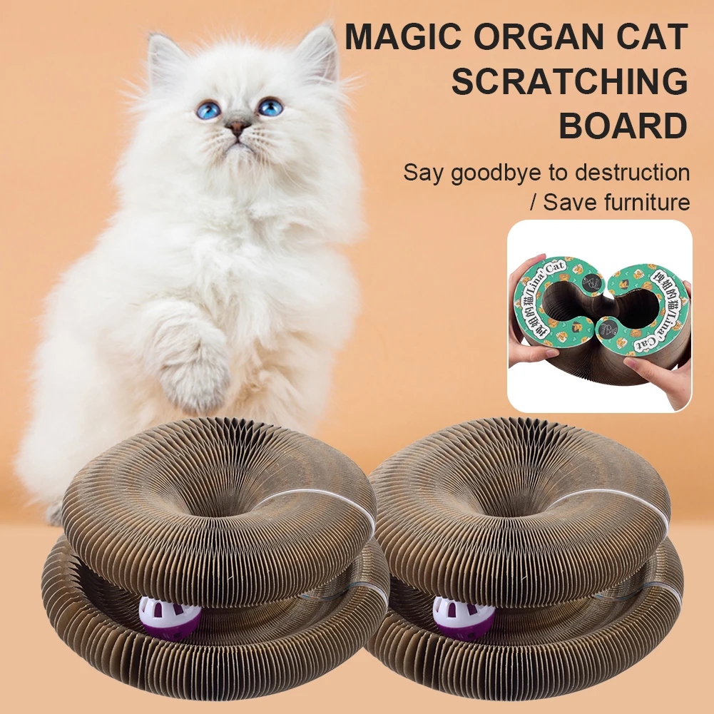 

Interactive Catnip with Ball Grinding Paper Frame Catnip & Foldable Magic Cat Scratching Board Climbing Organ Scratch Toy Claw