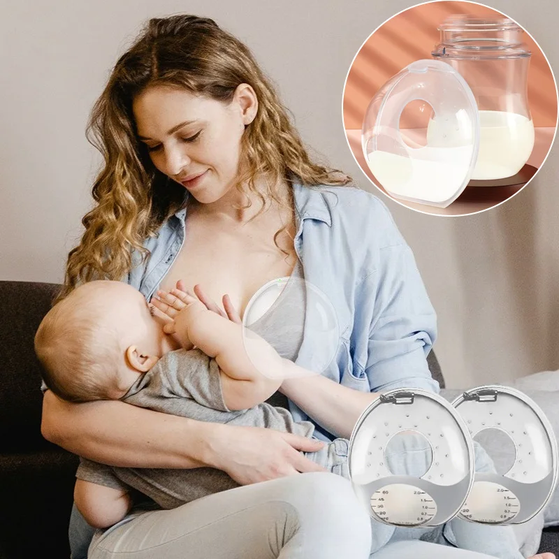 1 Pair Silica Gel Collection Cover Breastmilk Collecter Soft Reusable Nursing Pad Postpartum Suction Nipple Suction Container