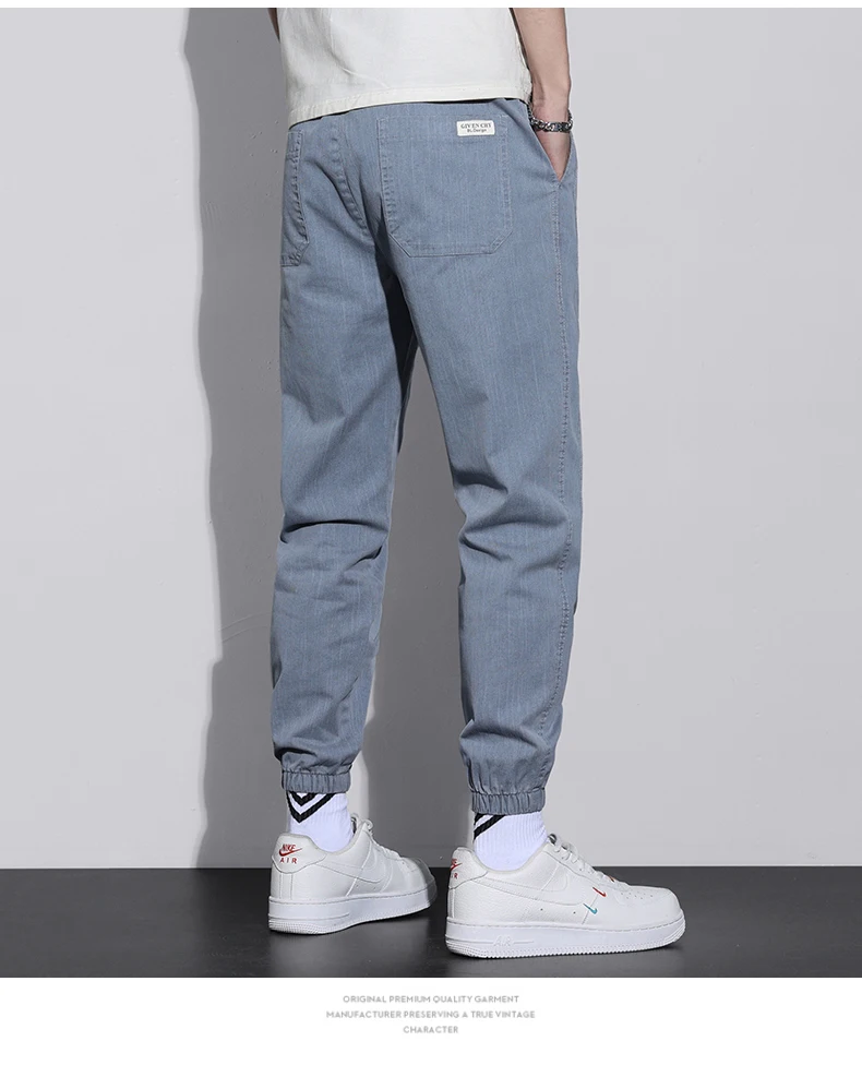 

Men's Harem Pants Cotton Thin Jogging Sports Sweatpants Men Joggers Casual Ankle Trousers Male