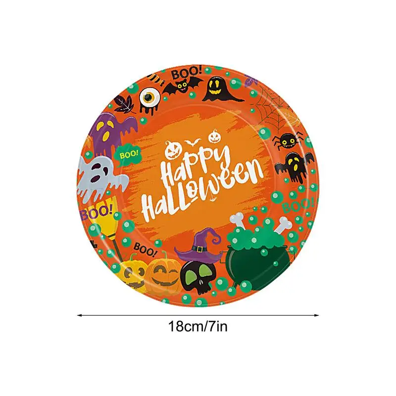 Halloween Pumpkin Paper Plates 10pcs Dinner Plates Elegant Pumpkin Sturdy & Safe For Halloween Celebrations Wedding